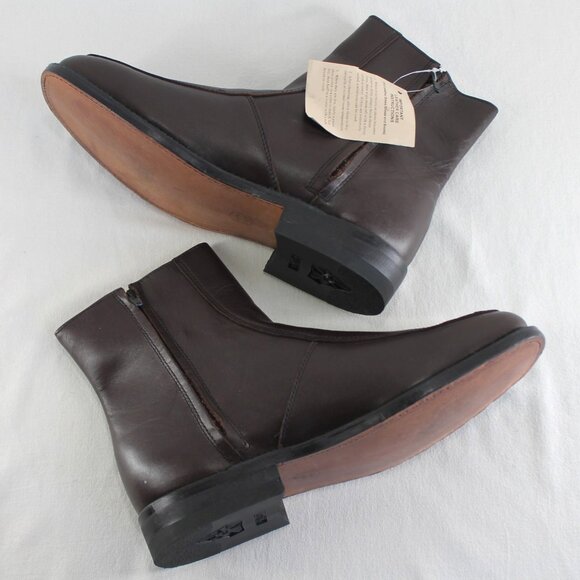 Executive Imperials Leather Dress Boots Mens Size 12 E Brown Zip Up Ankle 910 main image 6